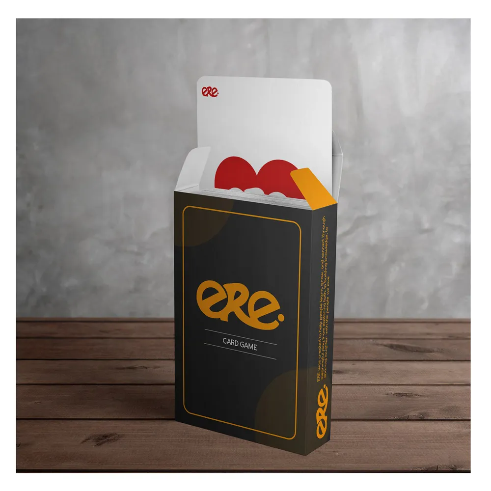 Open ERE card box with cards